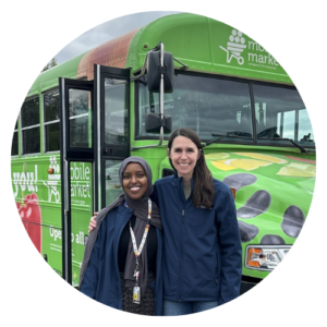 Fair Table program manager with the Twin Cities Mobile Market bus.