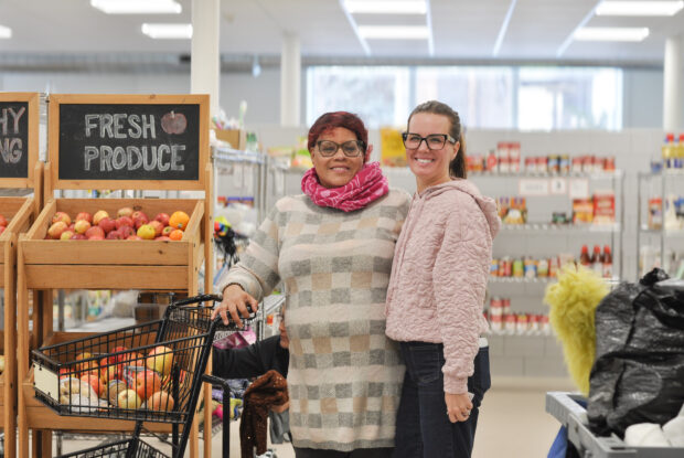 Food shelf partner with food shelf participant.