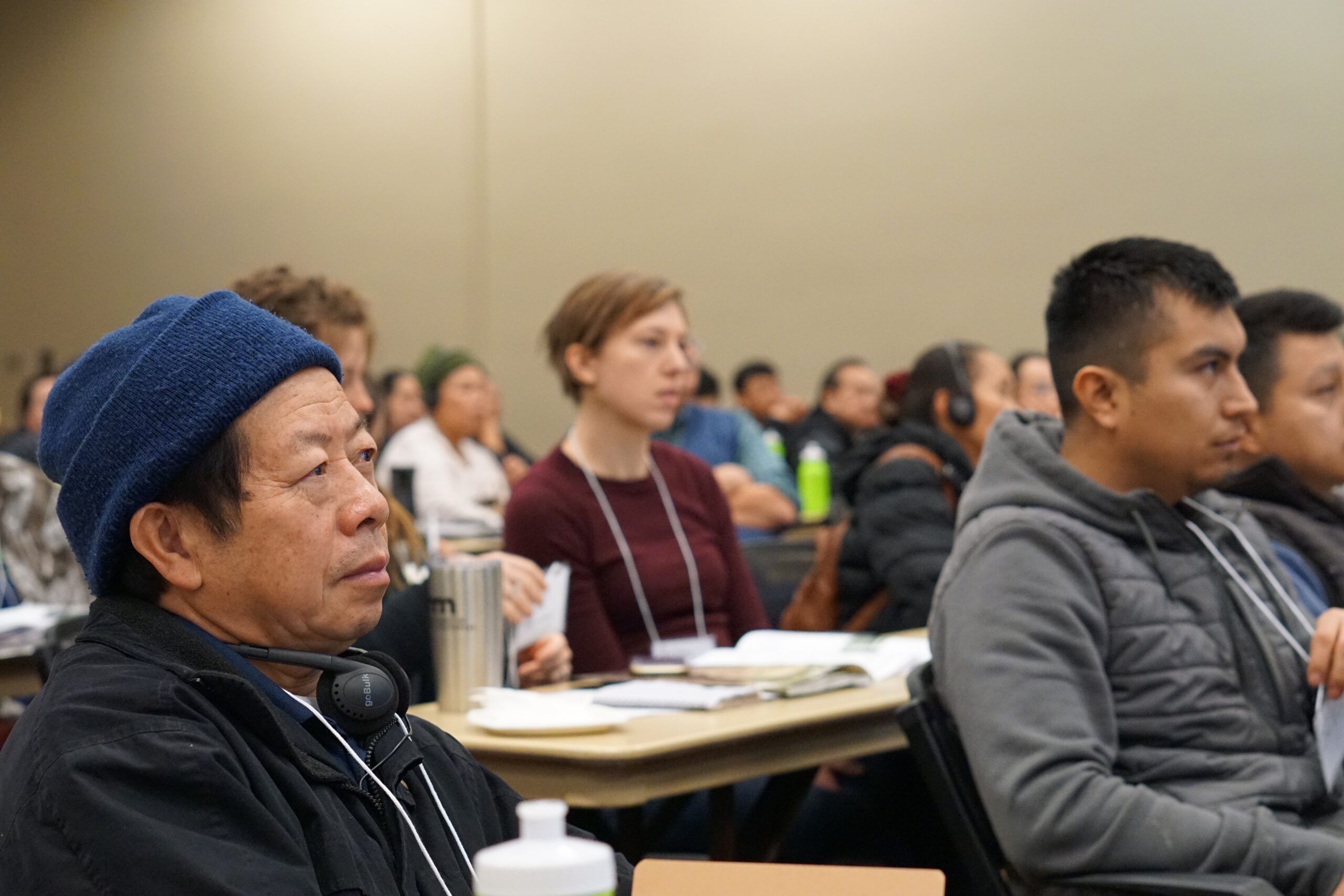 Famers listen an EFC conference session