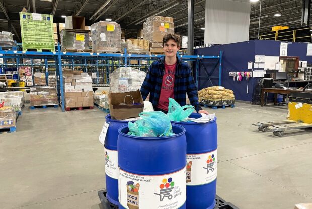 Food drive by community member.