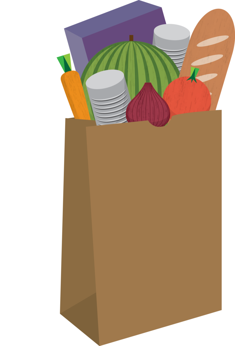 Grocery bag graphic.