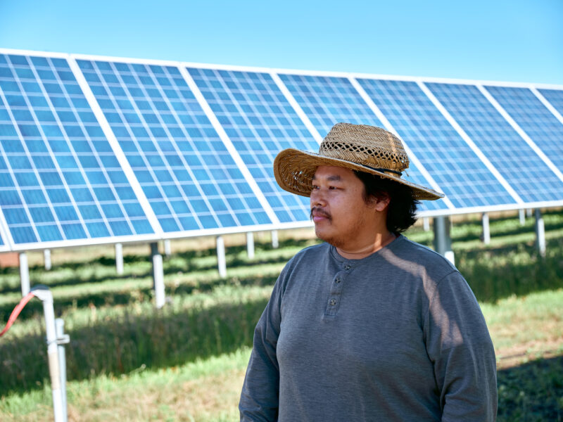 Farmer at AgriSolar farm.